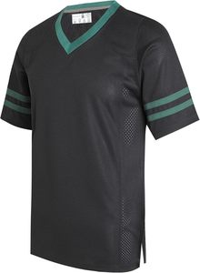 Maillot de sport à col en V et manches courtes avec rayures vertes, en polyester à séchage rapide, chemise décontractée pour l'été - Product Image 3