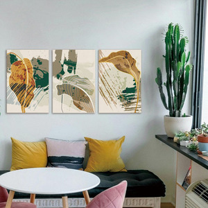 Panneau de décoration murale en pétales floraux synthétiques pour l'intérieur de la chambre à coucher Design de lignes noires avec fonction de suspension de style Art déco - Product Image 6