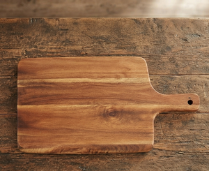 Planche à découper en bois naturel écologique avec poignée intégrée et trou de suspension, épaisseur 1,5 cm, compatible lave-vaisselle, REHMAN CRAFT - Product Image 5