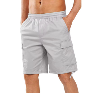 Pantalones Cortos de Playa para Hombre, de Secado Rápido, Color Sólido, con Bolsillos, Cintura Elástica, Largo Medio, Tejido de Poliéster, con Estampado de Flores - Product Image 1