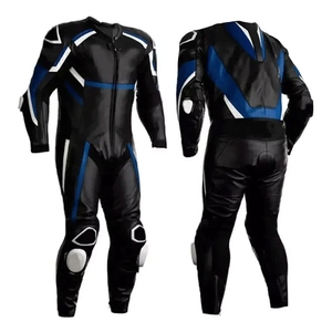Combinaison de moto en cuir pour homme, protection intégrale, coupe-vent, couleur contrastée, veste une pièce, utilisable en toutes saisons - Product Image 5