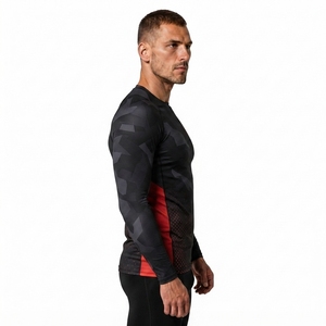 <b>Men's</b> <b>Compression</b> UPF 50+ Rash Guard Surf <b>Shirt</b> Eco-Friendly Anti-Bacterial Quick Dry Full Sleeve OEM Breathable - Product Image 4