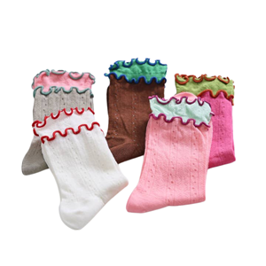 Spring Summer Crew <b>Socks</b> Wholesale for Women Cute Double Ruffle Lace Cotton Style Casual Girls Korean <b>Socks</b> Custom ODM - Product Image 6