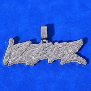 Collar con Colgante de Nombre Personalizado en Plata 925 con Incrustaciones de Diamantes Moissanite para Hombre, Joyería Ligera de Lujo Estilo Hip Hop y Streetwear, Regalo - Product Image 1
