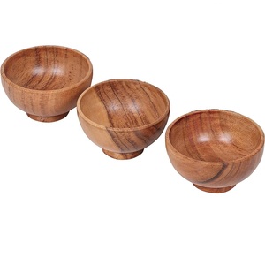 Bol en bois au fini naturel pour les céréales du petit-déjeuner, les soupes et les repas chauds, idéal pour une utilisation quotidienne confortable - Product Image 1