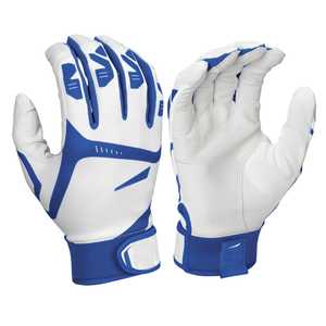 Full Finger Baseball Gloves Leather Black <b>White</b> Non-Slip Hook Loop Closure Adults Right Handed Pitcher Batting All Seasons - Product Image 6