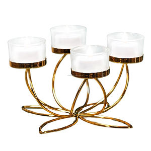 เชิงเทียนฐานชาแบบมีสไตล์สปริงทำจากวัสดุโลหะคุณภาพดีที่สุดสำหรับตกแต่งบ้านโรงแรมร้านอาหาร - Product Image 1