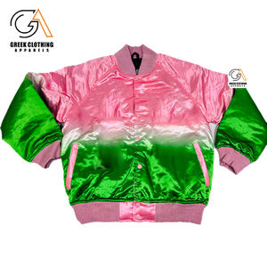 เสื้อแจ็คเก็ตบอมเบอร์ผ้าฝ้าย Alpha Kapa สำหรับผู้หญิง คุณภาพสูง ราคาขายส่ง รับสกรีนโลโก้ - Product Image 2