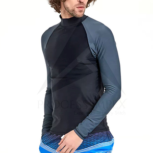 Custom <b>Men</b> Rash Guard Breathable Stretch Fabric <b>Swim</b> Shirt UV Protection Quick Dry Beach Sportswear - Product Image 2