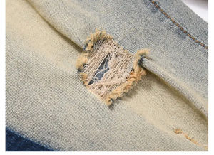 Jeans de Mezclilla Pintados para Hombre, Estilo Urbano, Transpirables, Holgados, Corte Recto, 100% Algodón, para Otoño y Verano, de Fábrica - Product Image 6