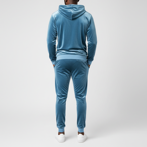 Ensemble de survêtement réversible en molleton 100 % coton imprimé, doux et confortable, pour hommes et femmes, avec veste à cordon et pantalon uni, collection 2026 - Product Image 6