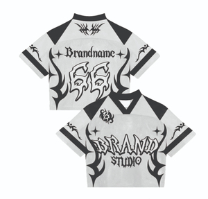 Retro Jersey Mesh Boxy Custom Jersey T-shirt Men Mesh Polyester Loose Fit Boxy Cropped <b>Football</b> Sports T Shirt DTG <b>Print</b> - Product Image 4