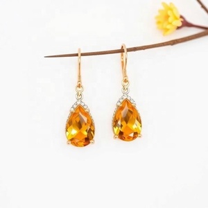 925เซอร์โคเนียคิวบิกเซอร์โคเนียสีเหลืองสำหรับผู้หญิงและเด็กผู้หญิงต่างหูแฟชั่นสำหรับสไตล์ในชีวิตประจำวัน - Product Image 2