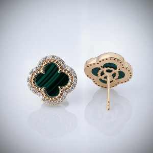 Joyas Clásicas de Moda Pahal, Joyería de Plata de Ley 925 de Lujo, Chapado en Rodio/Plata, Piedra Natural Turquesa, Trébol de Cuatro Hojas - Product Image 3