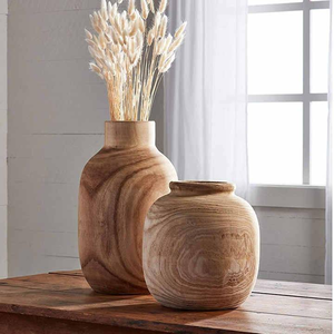 Florero de Madera Gris Lavada de Alta Calidad, Clásico, Ligero, Hecho a Mano, Ecológico, Personalizable, Decoración para el Hogar, Regalo, MULTI CRAFT - Product Image 3