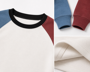 Premium Women's Color Block <b>Raglan</b> Sweatshirt Soft Cotton Fleece Casual Pullover Long Sleeve Crew Neck Lightweight Everyday <b>Top</b> - Product Image 4