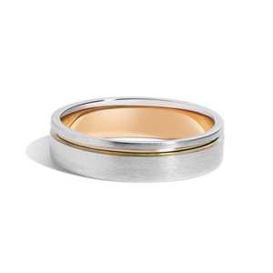 5mm Grooved Wedding Band Custom 10K 14K 18K Gold Flat Center Cut Plain Cigar Ring For Men Minimalist B2B Factory Price Wholesale - Product Image 3