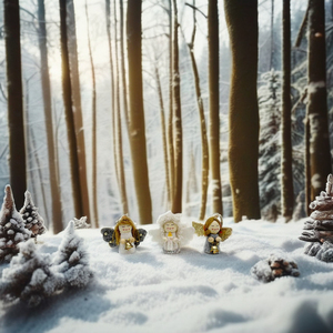 3 lindo Ángel fieltro de lana colgante en forma de muñeca adorno de árbol de Navidad fábrica al por mayor - Product Image 1