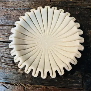 Bol d'hôtellerie de qualité, bol en pierre translucide poli, bol artisanal de luxe en marbre, centre de table, exportation - Product Image 3