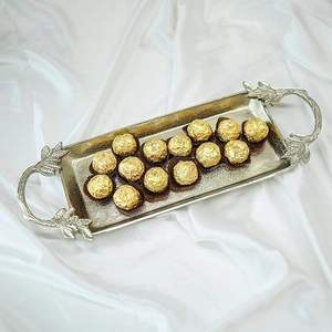 Plateau de service rectangulaire en aluminium robuste et écologique pour dîner, collations, desserts, fruits, fait main, pour la maison, la cuisine, l'hôtellerie et la restauration - Product Image 2