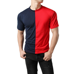 T-shirt décontracté pour homme, coupe classique, 100 % coton, design tendance, bicolore personnalisé, vente en gros - Product Image 2