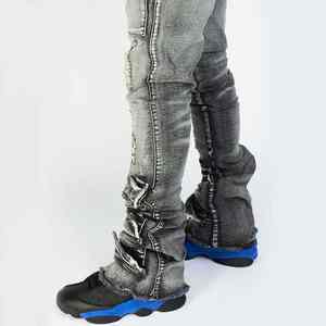 Jeans tendance pour hommes, vente en gros, pantalons en jean slim fit, jeans stretch pour hommes, jeans marron et noir pour hommes - Product Image 2