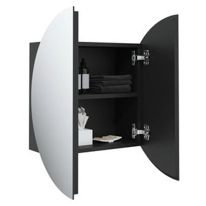 18.5 nero "x 18.5" x 6.9 "mobile bagno con specchio rotondo & LED per vanità - Product Image 5
