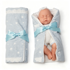 Poupée Bébé Reborn Personnalisée, Poupée Reborn Réaliste en Vinyle Corps Entier, Poupée Bébé Reborn avec Couverture d'emmaillotage - Product Image 1
