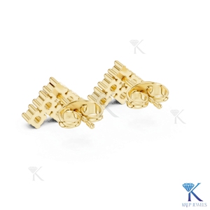 Lab Grown Diamond Classic Brilliant Cut 6 Stone Cluster <b>Stud</b> Earrings 14K/18K Solid Gold Women's Jewelry KRUP JEWELS Wedding - Product Image 6