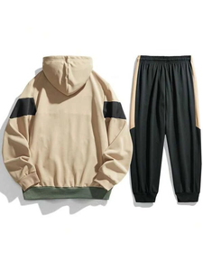 Ensemble de survêtement décontracté pour homme en molleton de coton, sweat à capuche et pantalon de jogging, fermeture éclair intégrale, vêtements de sport personnalisés - Product Image 4