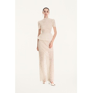 Productos Listos para Enviar, Faldas para Mujer, Nueva Falda ELARA con Encaje Floral, Decoración Elegante con Encaje, Falda Maxi Beige Estándar para Mujer - Product Image 5