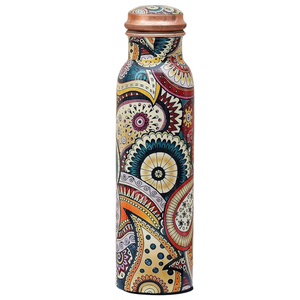 Botella de agua de cobre impresa, suministro directo de fábrica, para oficina y escuela, botella de agua inteligente con tapa, para exportación desde India. - Product Image 1