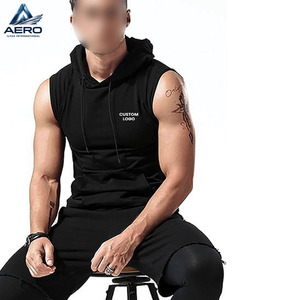 2026 Men <b>Workout</b> Hooded Tank Tops Sleeveless Gym Training Bodybuilding Muscle Cut Off Black Color Sleeveless <b>Hoodies</b> - Product Image 3