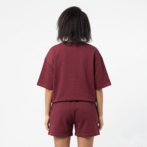 Conjunto de Verano Casual de Dos Piezas para Mujer, Shorts con Camiseta, Venta al Por Mayor, Logotipo Personalizado, Color Sólido - Product Image 6