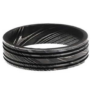 Anillo de Boda de Acero de Damasco Forjado de Alta Calidad para Hombre, Patrón Único en Capas, Joyería de Moda Duradera, Proveedor - Product Image 2
