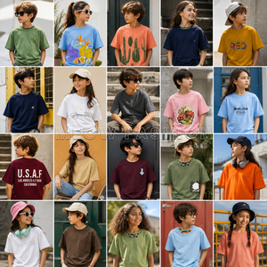 เสื้อยืดเด็กราคาถูก ขายส่ง ปลอดสารเคมี ของเหลือจากสต็อก คละลายพิมพ์ ผ้าฝ้าย ผลิตในบังกลาเทศ - Product Image 1