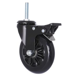 Roues à roulettes de 4 pouces 100mm Transparent Noir PU Polyuréthane Verrouillage Roue à roulettes Tige filetée - Product Image 1