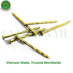 1-3/8 Inch Yellow Plated Steel Nails with Ring/Screw Shank from Vietnam Factory | Clavos sueltos con recubrimiento amarillo - Product Image 3