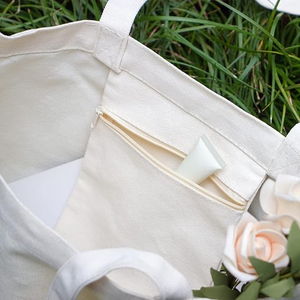 Bolsa de Mano de Lona de Algodón con Logotipo Personalizado al por Mayor, Bolsa de Compras Lisa Personalizada con Cierre Abierto para Sublimación de Verano, Bolsa de Mano en Blanco - Product Image 4