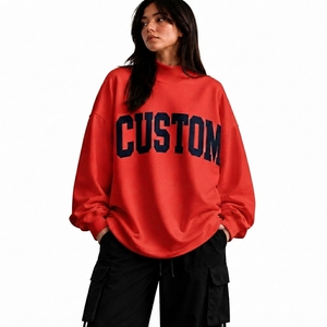 Sudadera de moda para mujer, de cuello simulado, multicolor, holgada, de mezcla de poliéster/algodón, con estampado liso, a precio económico, para uso exterior. - Product Image 1