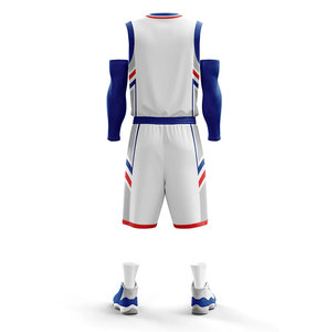 Men's Sublimated Basketball Uniform V-Neck Sleeveless Jersey With Matching <b>Shorts</b> Moisture Wicking Athletic Fit All Seasons - Product Image 4