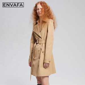 Abrigo Largo Clásico de Moda con Doble Abotonadura y Cordones, Tejido Transpirable e Impermeable, Novedad al por Mayor - Product Image 6
