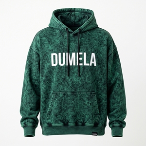 Sweat-shirt à capuche pour homme Dumela, coupe ample, vert délavé, coton French Terry, style décontracté, vêtement d'automne, logo sur le devant, poche intégrée - Product Image 1