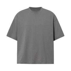 T-shirts en coton 100% pour hommes, coupe oversize, style boxy, pour la gym et le fitness, personnalisables avec broderie et impression numérique du logo. - Product Image 1