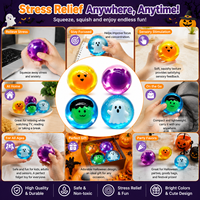 Best-seller transfrontalier : Balle anti-stress souple en caoutchouc phosphorescente à rebond lent, motif tête de citrouille dumpling, pour Halloween