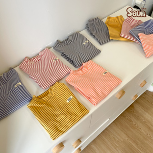 ชุดเซ็ตเสื้อแขนยาวลายทางสำหรับเด็ก SeunKids ผลิตจากผ้าฝ้ายผสมโพลีเอสเตอร์เนื้อนุ่ม สำหรับเด็กชายและเด็กหญิง ผลิตในเวียดนาม - Product Image 4