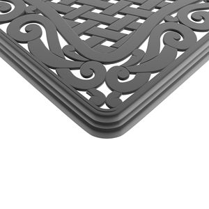 Tavolo da Pranzo da Esterno in Alluminio Pressofuso L82.68*W41.34 Pollici con Telaio Nero e Foro per Ombrellone - Product Image 3