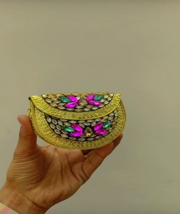 Bolso de mano tipo clutch de noche para mujer, estilo indio, con mosaico Kundan. - Product Image 5