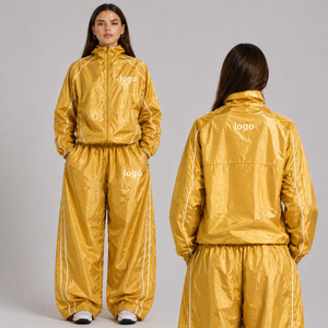 Men Women Unisex Windbreaker <b>Tracksuit</b> Set Custom Logo Nylon Jacket Pants Manufacturer - Product Image 6
