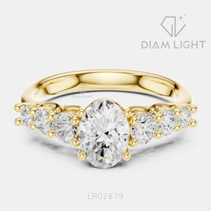 Bague de fiançailles en or blanc 14 carats avec diamant de laboratoire de 0,855 carats, coupe ovale, pierres latérales, bague de mariée, certifiée IGI, bijoux fins, cadeau pour femme - Product Image 5